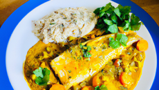 Poisson aux légumes du soleil sauce curry