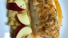 Filet de merlan au cidre et aux pommes