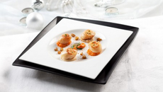 Douceur de saint jacques potimarron et châtaignes croquantes