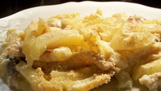 Gratin de pommes de terre aux harengs fumés