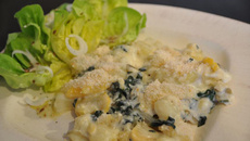 Gratin de rutabagas, pommes de terre et blettes