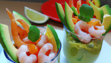 Verrine avocat crevettes pamplemousse