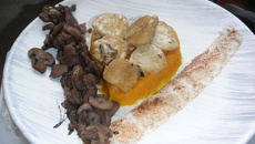 Cœur fondant de potimarron et Saint-Jacques