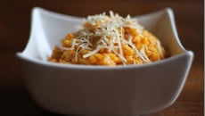 Risotto de fête au potimarron et au foie gras poêlé