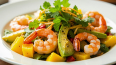 Salade de crevettes exotiques à l'avocat