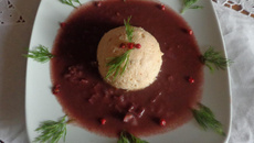 Mousseline de truite en flan au vin de Bourgogne