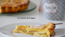 Flamusse aux pommes et ricotta, sans beurre