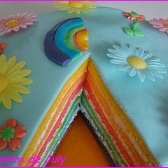 Recette Rainbow Cake A La Mousse De Chocolat Blanc En Video