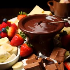 Fondue au chocolat sucrée-salée - Mouvement J'aime les fruits et