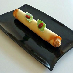 Recette Cigarette Russe A La Mousse De Thon Et Au Sorbet Poivron En Video