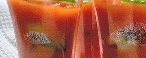 Gaspacho saumon et cabillaud