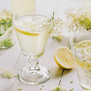 Spritz blanc ou cocktail à la liqueur de fleurs de sureau