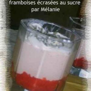 Milk-shake Banane, Framboises écrasées au sucre