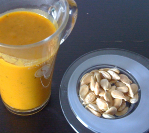 Soupe au potimarron avec une pointe de crème