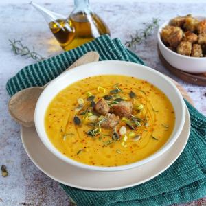 Soupe butternut et poireaux