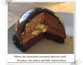 Recette Dome De Chocolat Caramel Et Beurre Sale Au Cœur De Creme Brulee A La Clementine En Video
