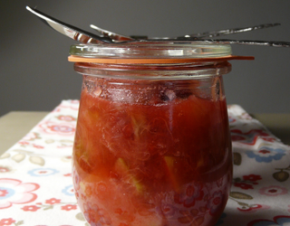 Recette Compote Rhubarbe Framboises 750g