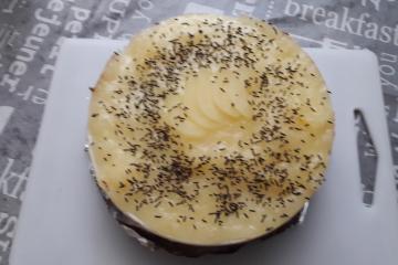 Bavarois choco-poire sur biscuit au spéculos