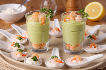Verrines aux avocats et crevettes