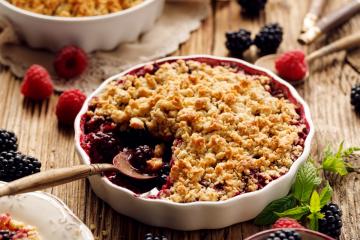 Crumble fruits rouges et bananes
