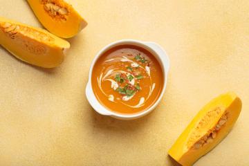 Soupe de Courge Butternut à la coriandre Fraîche