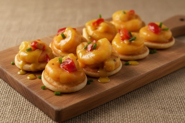 Blinis crevettes au curry