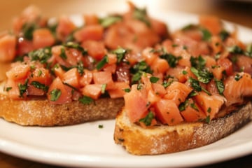 Bruschetta au saumon fumé