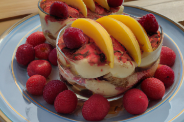 Tiramisu aux framboises et nectarines