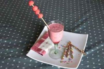 Milk-shake aux framboises et fraises Tagada