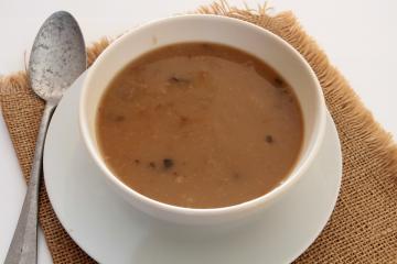 Veloué de potimarron au champignons et basilic