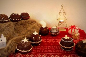 Boules de Noël chocolat framboise