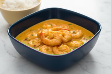 Crevettes au curry et coco