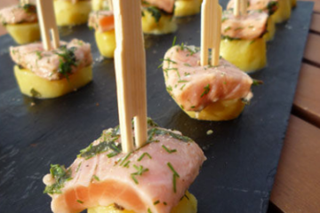 Bouchées de grenailles et saumon mariné au yuzu !