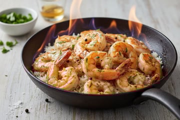 Gambas flambées au whisky