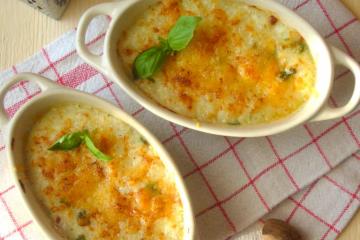 Gratin de christophine, sauce béchamel au roquefort