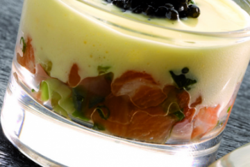 Tartare de saumon et sabayon au caviar - Labeyrie