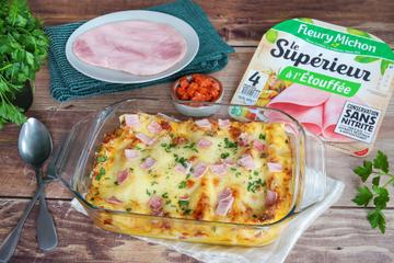 Cannellonis au jambon et sauce béchamel au chorizo