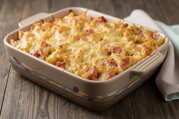 Gratin de pâtes au jambon