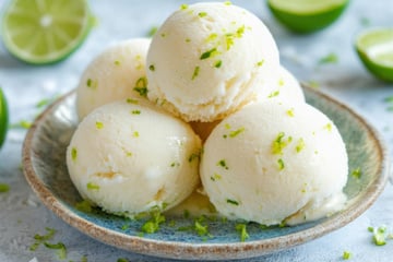 Sorbet au citron et au basilic