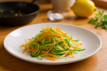 Poêlée de courgettes et carottes en julienne