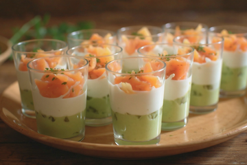 Verrines concombre et saumon rapides