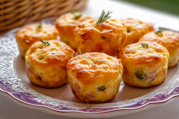 Mini cakes aux olives et au jambon