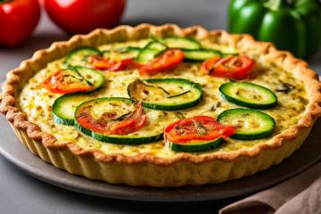 Quiche à la courgette, aux tomates et oignon