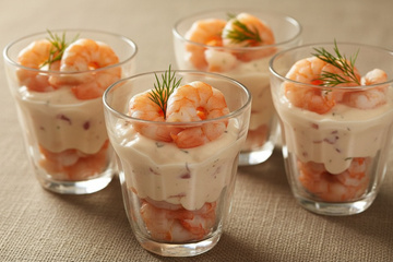 Verrines crevettes sauce cocktail