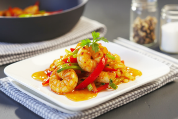 Crevettes sautées à la thaï