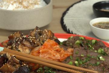 Viande de bœuf à la sauce bulgogi et champignons grillés