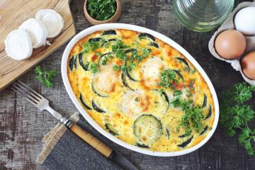 Clafoutis léger aux courgettes & fromage de chèvre
