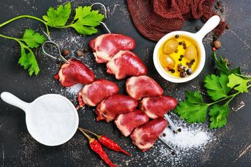 Coeurs de canard à la plancha