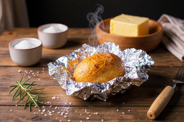 Pomme de terre au barbecue avec aluminium