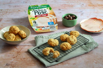 Sablés apéritifs au comté et rôti de porc